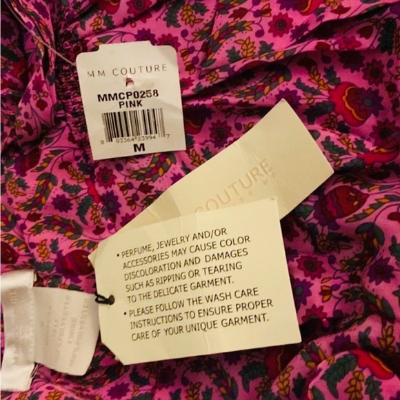 MM Couture by Miss Me Pink Floral Bag Shorts Size Med - Picture 8 of 8